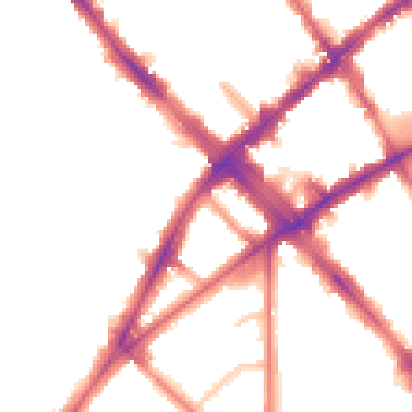 Night-time road noise heatmap for N7 0SD