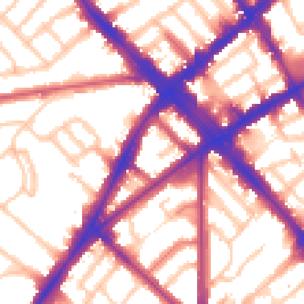 Daytime road noise heatmap for N7 0SN