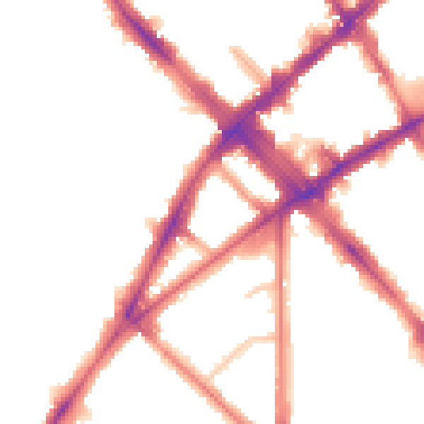 Night-time road noise heatmap for N7 0SN