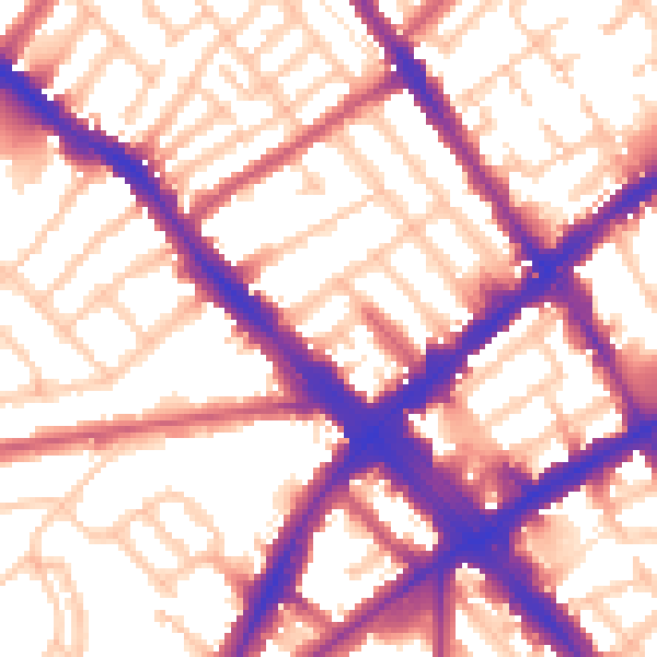 Daytime road noise heatmap for N7 6AT