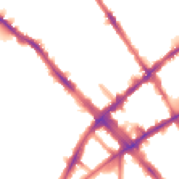 Night-time road noise heatmap for N7 6AT