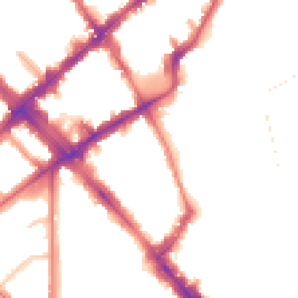Night-time road noise heatmap for N7 6DH