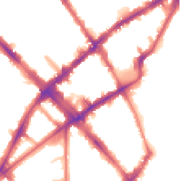 Night-time road noise heatmap for N7 6DS