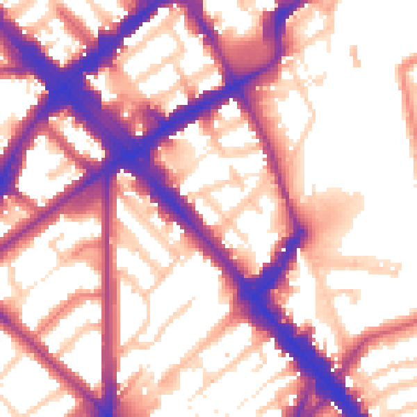 Daytime road noise heatmap for N7 6EP