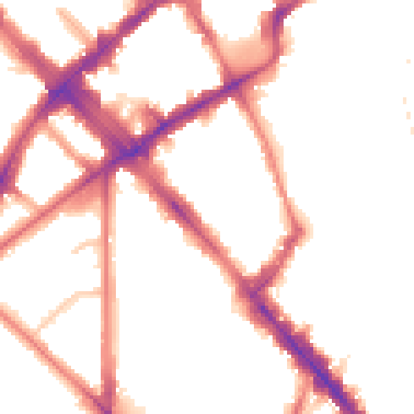 Night-time road noise heatmap for N7 6EP