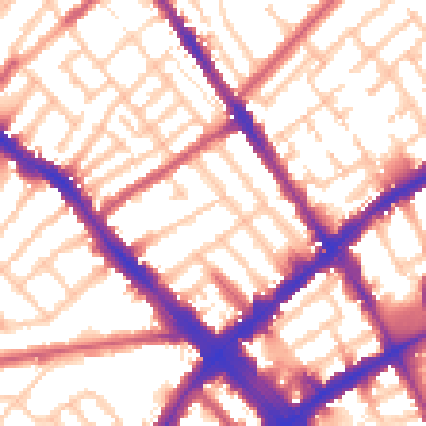 Daytime road noise heatmap for N7 6ER