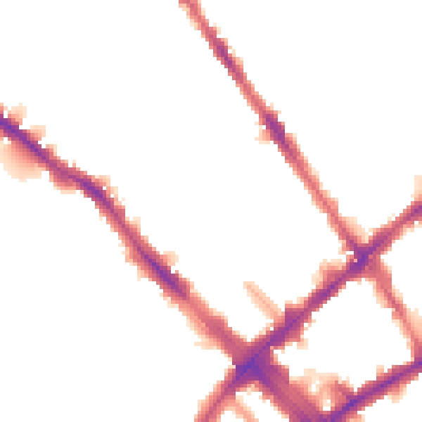 Night-time road noise heatmap for N7 6FF