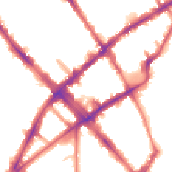 Night-time road noise heatmap for N7 6PJ