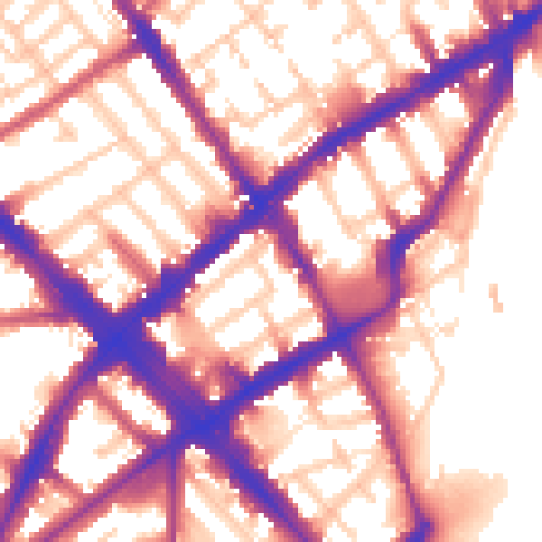 Daytime road noise heatmap for N7 6QN