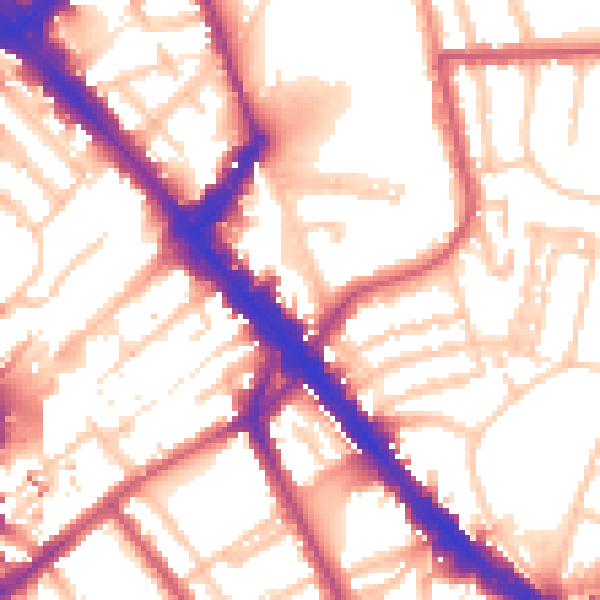 Daytime road noise heatmap for N7 7BL