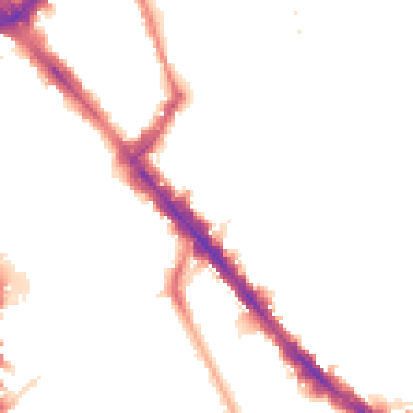 Night-time road noise heatmap for N7 7BL