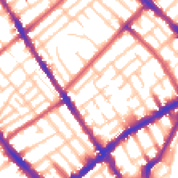 Daytime road noise heatmap for N7 7FP
