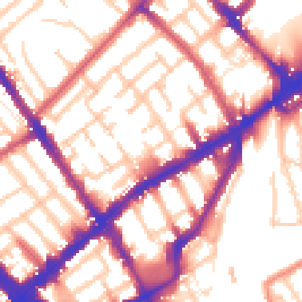 Daytime road noise heatmap for N7 7FR