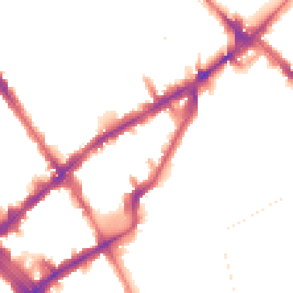 Night-time road noise heatmap for N7 7JU