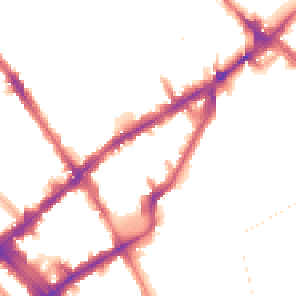Night-time road noise heatmap for N7 7JZ