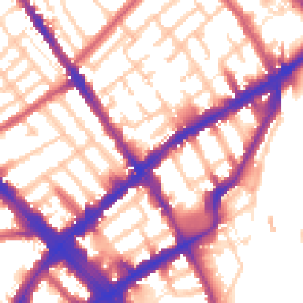 Daytime road noise heatmap for N7 7QP