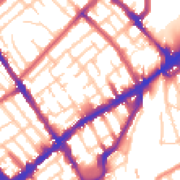 Daytime road noise heatmap for N7 7RL