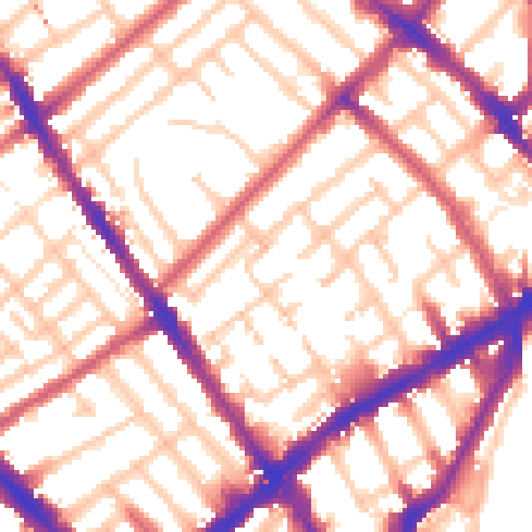 Daytime road noise heatmap for N7 7RR