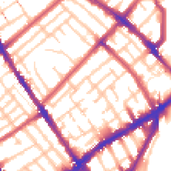 Daytime road noise heatmap for N7 7RS