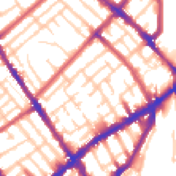 Daytime road noise heatmap for N7 7RW