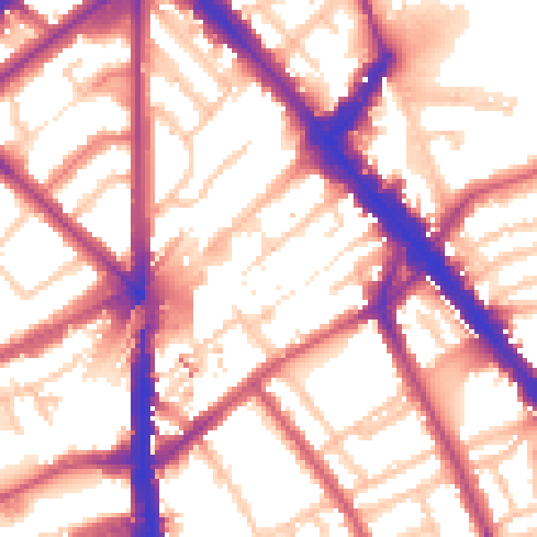 Daytime road noise heatmap for N7 8EY