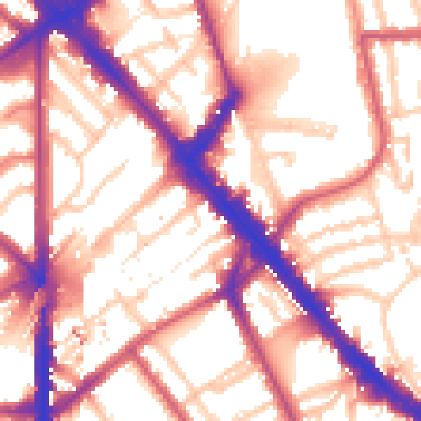 Daytime road noise heatmap for N7 8HH