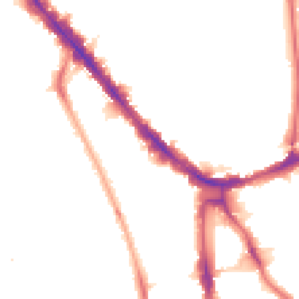 Night-time road noise heatmap for N7 8LA