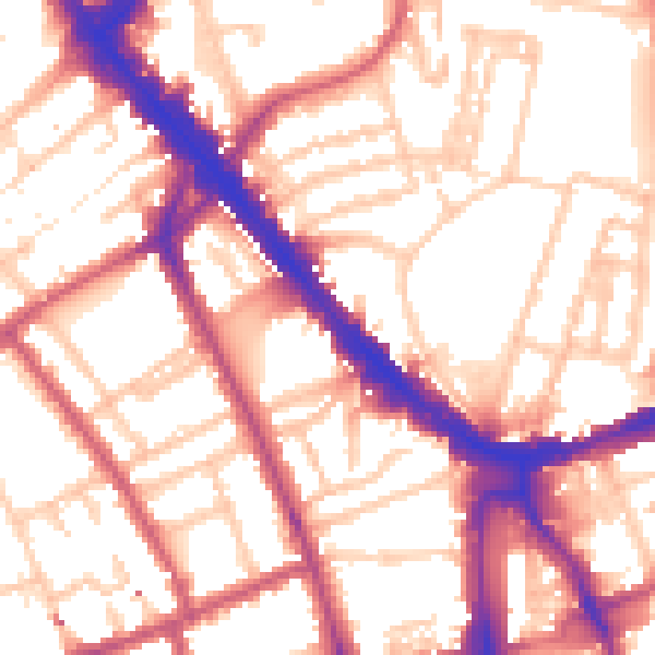 Daytime road noise heatmap for N7 8LT