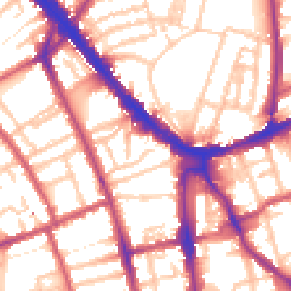 Daytime road noise heatmap for N7 8QL