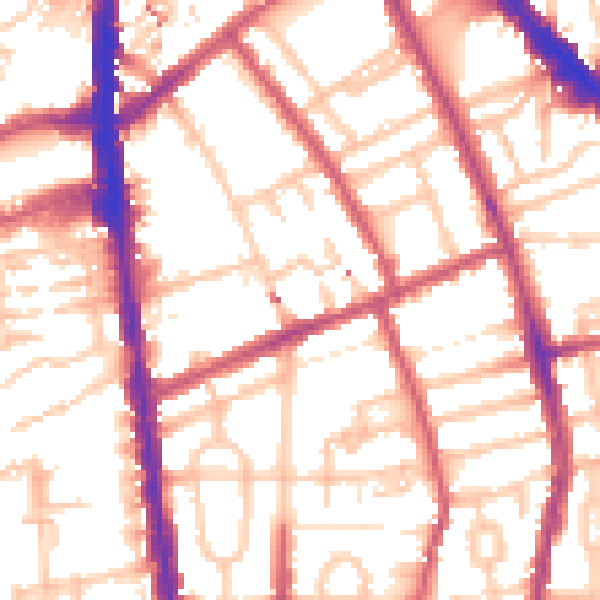 Daytime road noise heatmap for N7 8XA