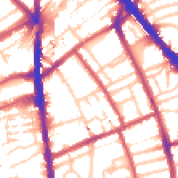 Daytime road noise heatmap for N7 8XT