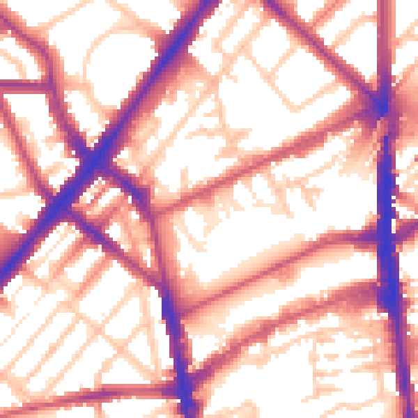 Daytime road noise heatmap for N7 9FG
