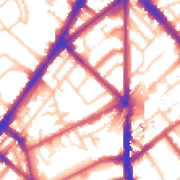 Daytime road noise heatmap for N7 9JH