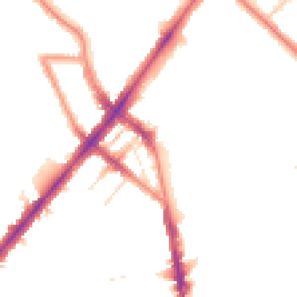 Night-time road noise heatmap for N7 9LG