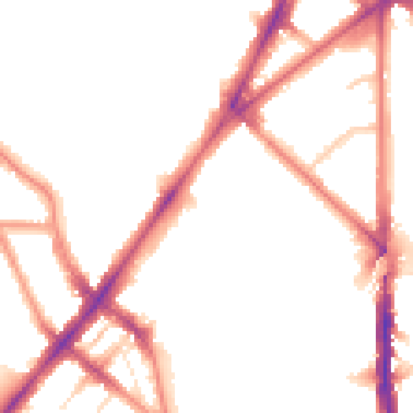 Night-time road noise heatmap for N7 9LU