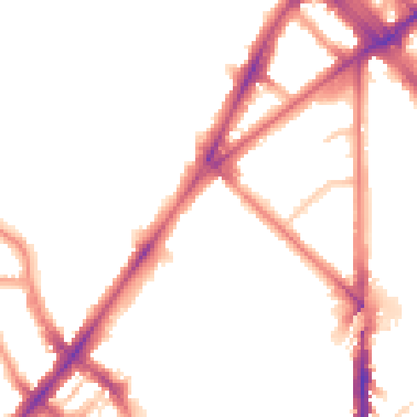 Night-time road noise heatmap for N7 9LY