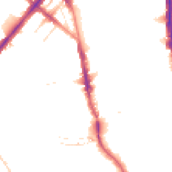 Night-time road noise heatmap for N7 9QG