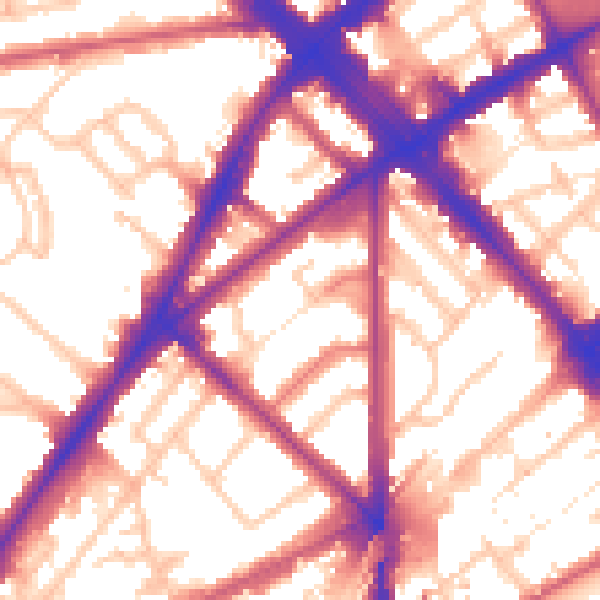 Daytime road noise heatmap for N7 9RD