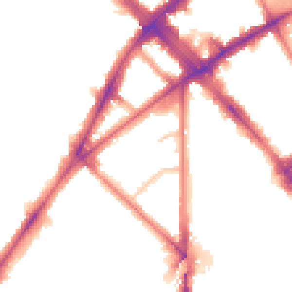 Night-time road noise heatmap for N7 9RD