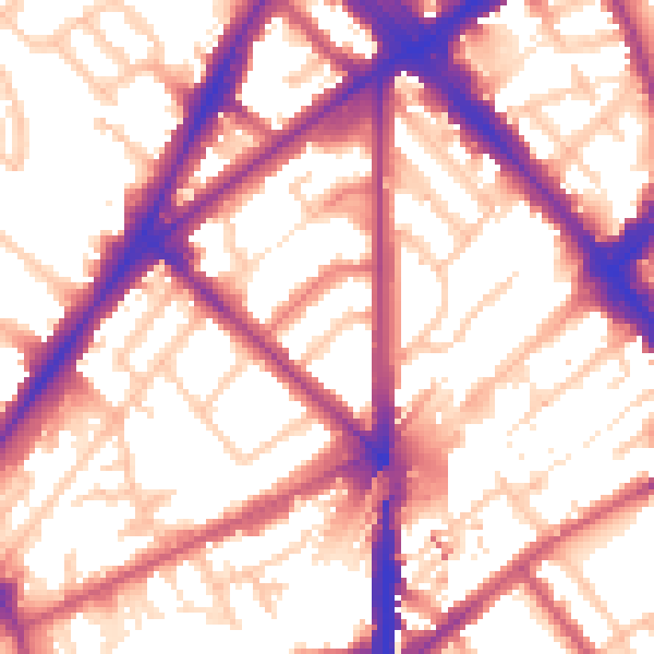 Daytime road noise heatmap for N7 9RJ