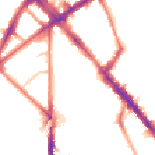 Night-time road noise heatmap for N7 9SY