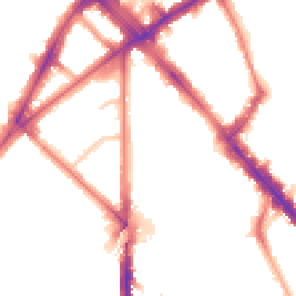 Night-time road noise heatmap for N7 9TD