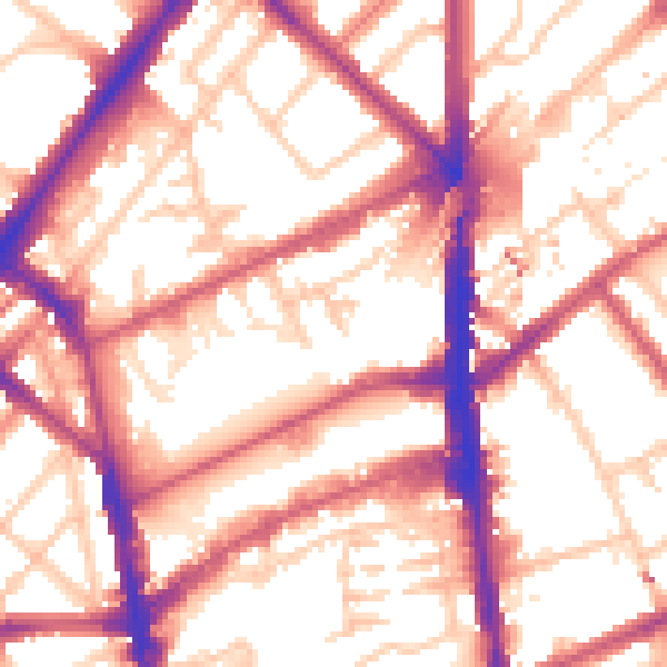 Daytime road noise heatmap for N7 9TL