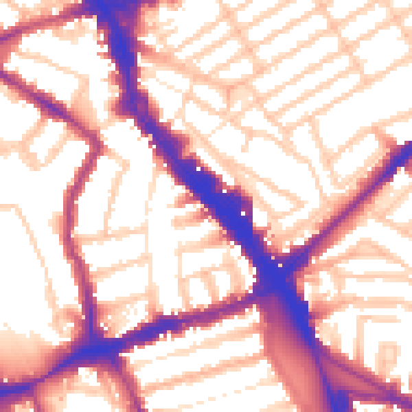 Daytime road noise heatmap for N8 0BF