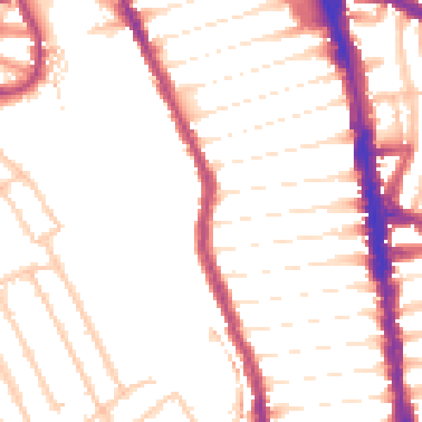 Daytime road noise heatmap for N8 0BT