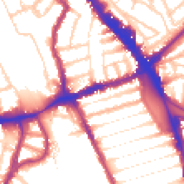 Daytime road noise heatmap for N8 0DY