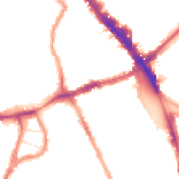 Night-time road noise heatmap for N8 0DY