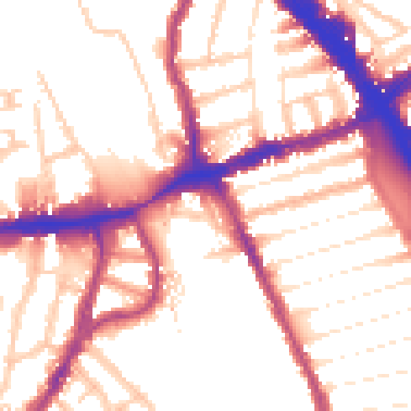 Daytime road noise heatmap for N8 0DZ