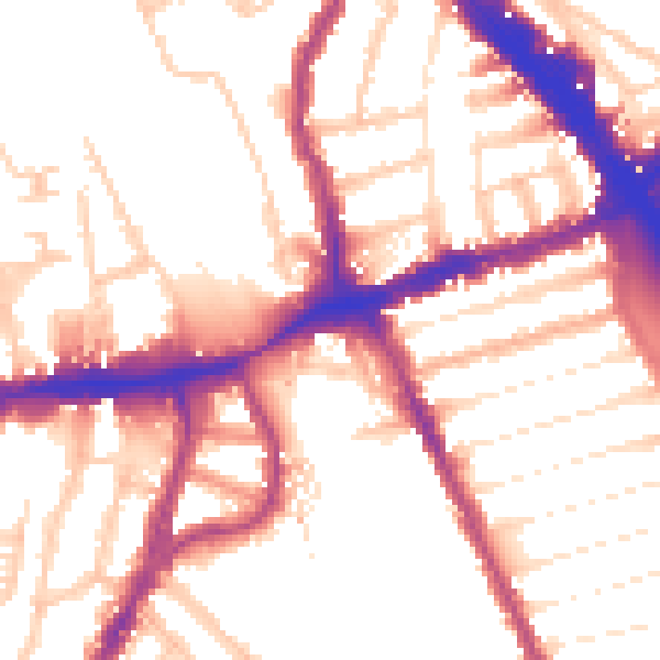 Daytime road noise heatmap for N8 0EA