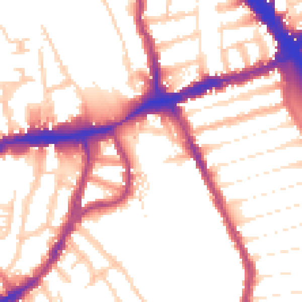 Daytime road noise heatmap for N8 0EH